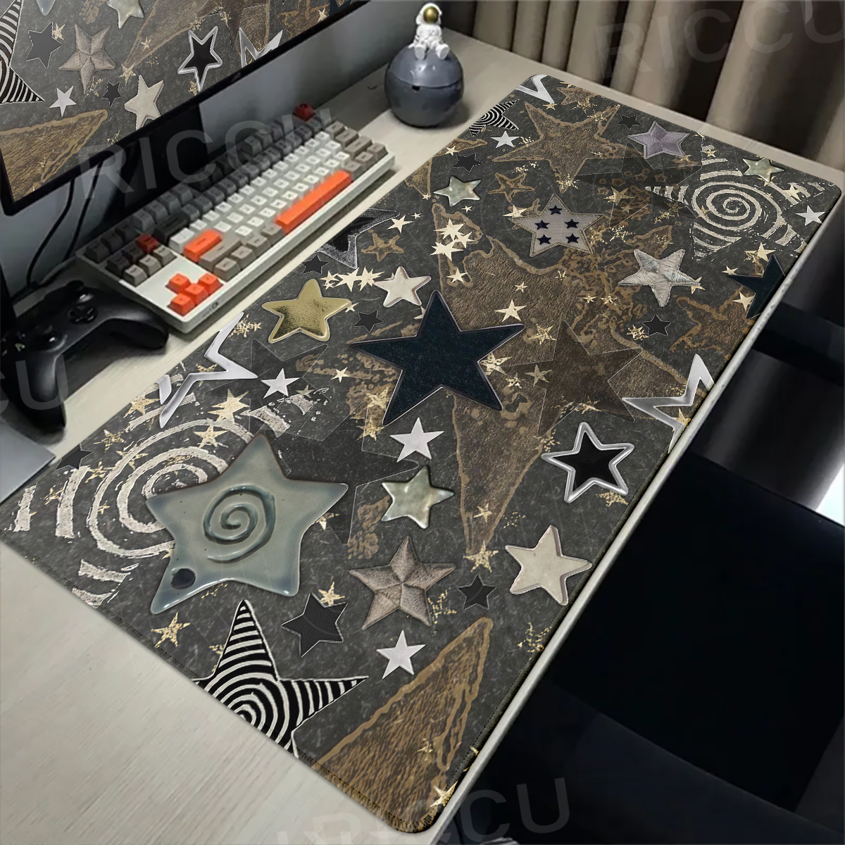 Esports Gaming Cabinet - Star Grey Marble Large Mousepad XXL