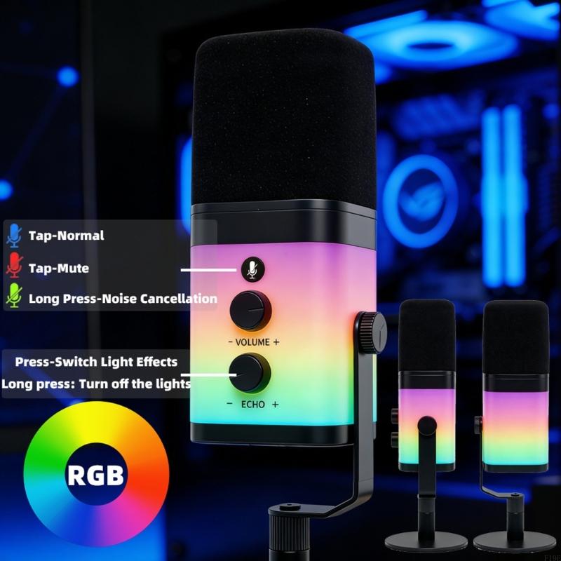 Streaming Mic Condenser - Desktop Condenser Mic With USB XLR