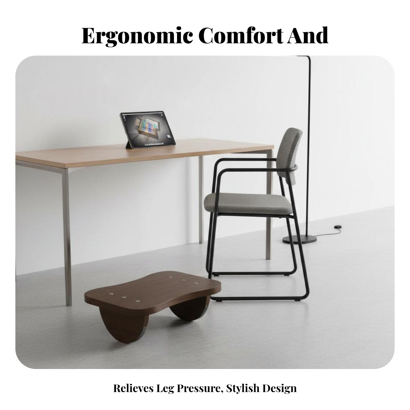 Esports Gaming Setup - Angled beneath-desk Footrest Non-Slip Surface Footstool
