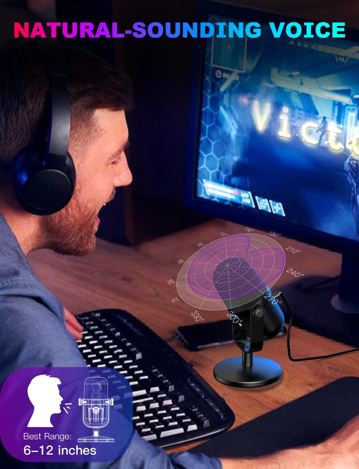 USB Gaming Microphone with Noi - Streaming Mic Condenser のレビューと価格