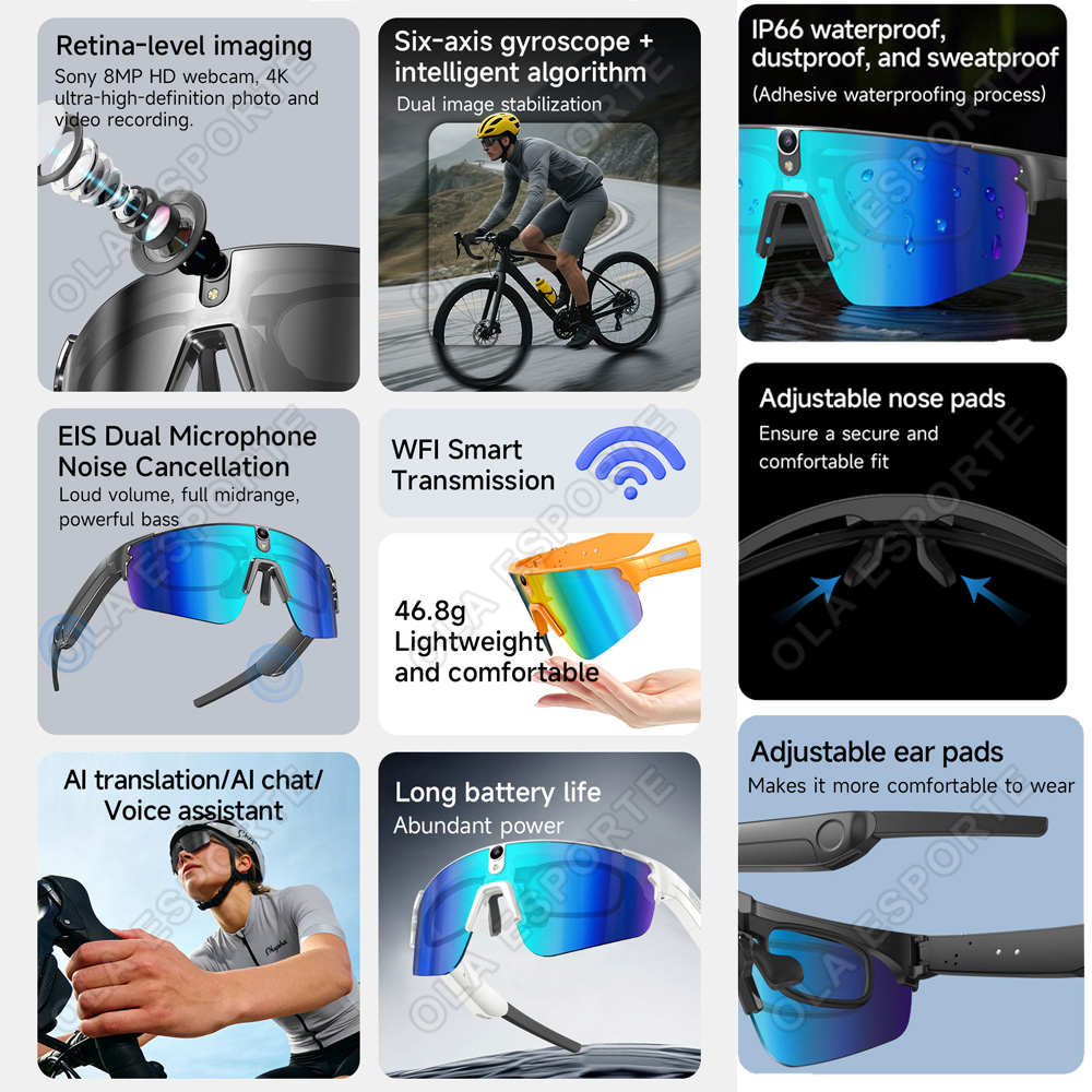 Cycling AI Smart Glasses 4K HD - Esports Gaming Pk のレビューと価格