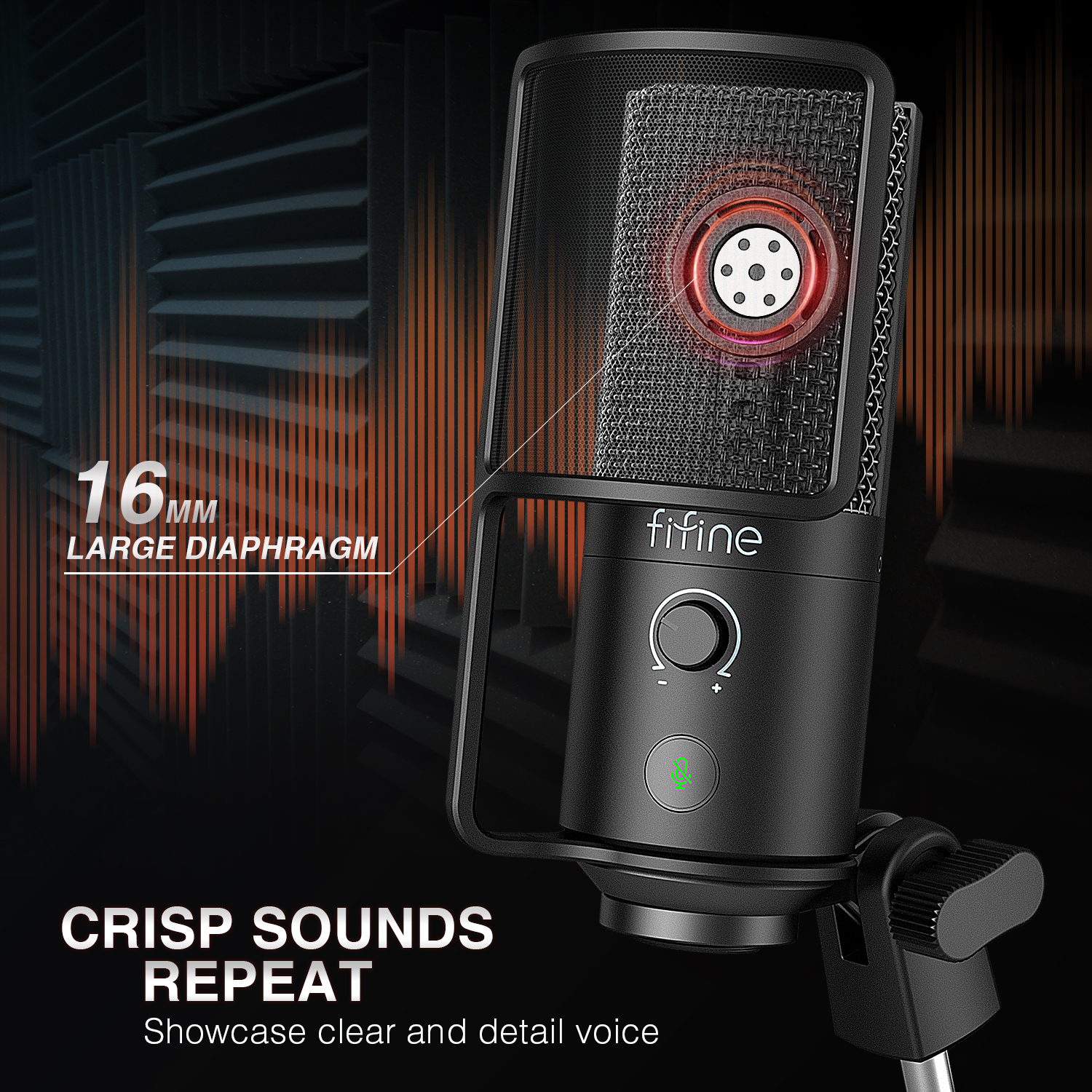 FIFINE USB Streaming Microphon - Streaming Mic Condenser のレビューと価格