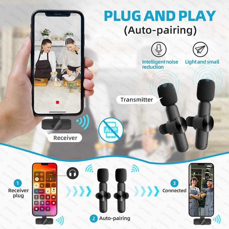 Wireless Lavalier Microphone f - Streaming Mic Condenser のレビューと価格
