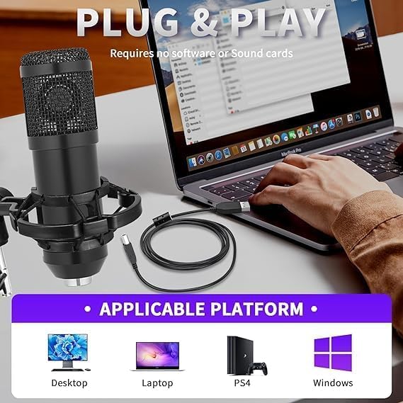 Condenser Microphone, Professi - Streaming Mic Condenser のレビューと価格