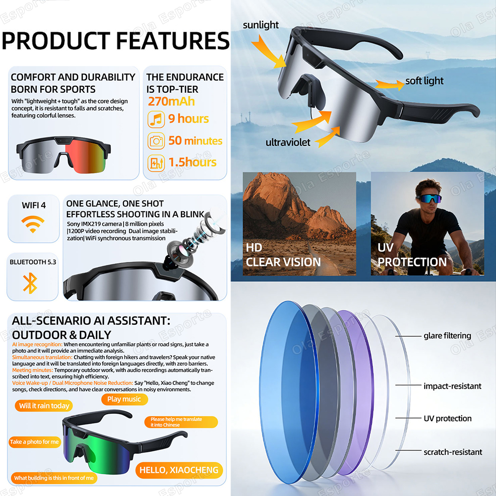 2026 Smart Glasses Men 8MP HD  - Esports Gaming Pk のレビューと価格