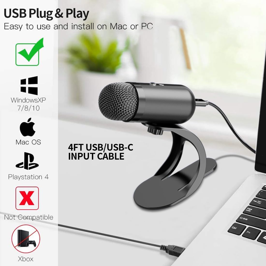 Professional USB Microphone Co - Streaming Mic Condenser のレビューと価格