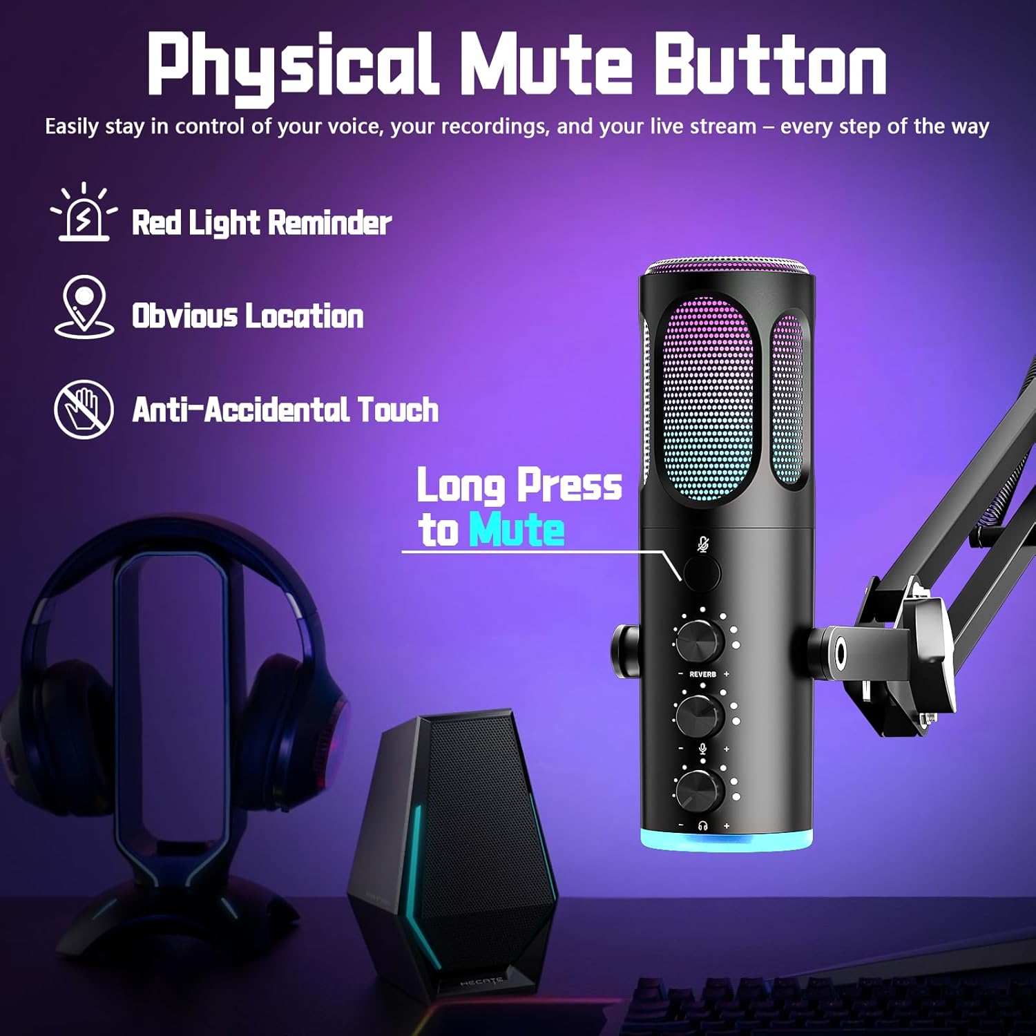 USB Gaming Microphone For PC P - Streaming Mic Condenser のレビューと価格