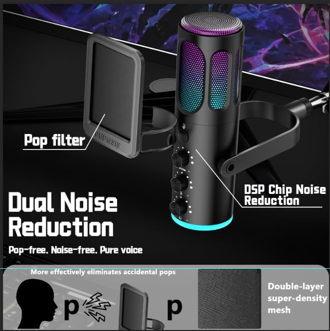 USB Gaming Microphone For PC P - Streaming Mic Condenser のレビューと価格