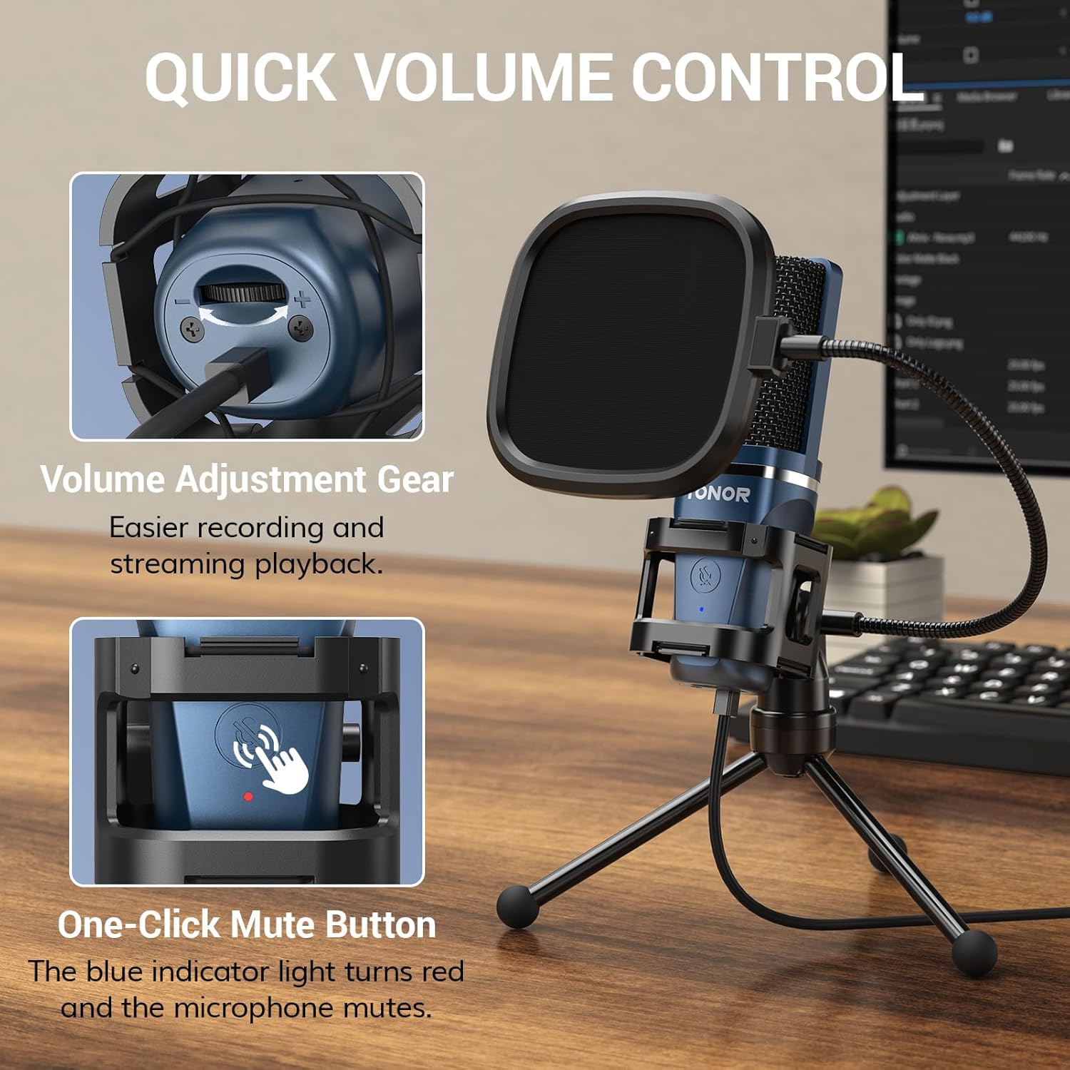 USB Podcast Microphone, Cardio - Streaming Mic Condenser のレビューと価格