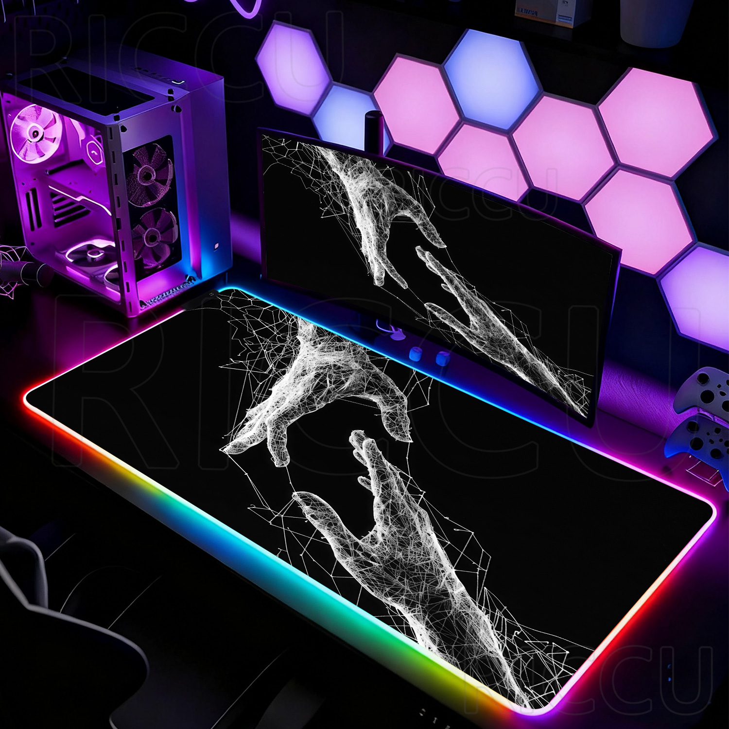 RGB XXL HD Large Black White G - Esports Gaming Setup のレビューと価格