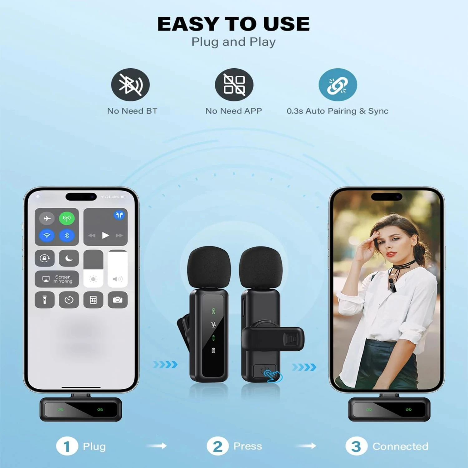 Lavalier Wireless Microphone 8 - Streaming Mic Condenser のレビューと価格