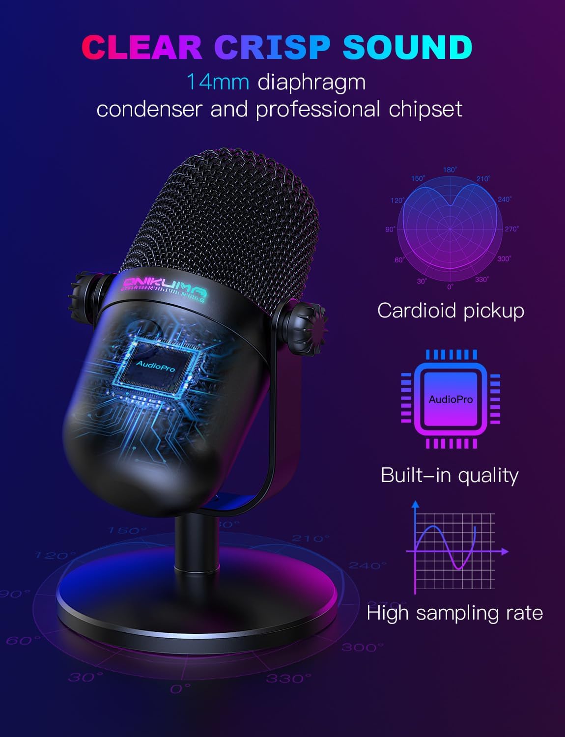 USB Gaming Microphone With Noi - Streaming Mic Condenser のレビューと価格